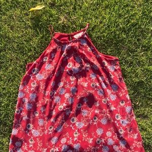 Pink rose floral dress